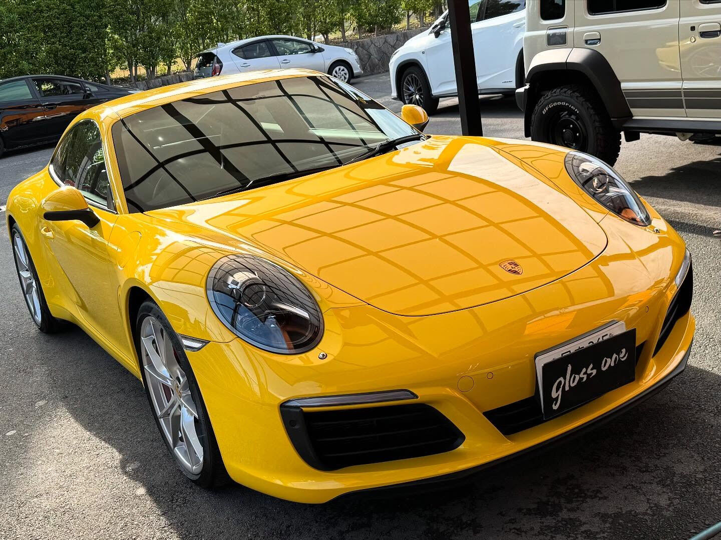 ポルシェ　911カレラSのボディーガラスコーティングを施工し