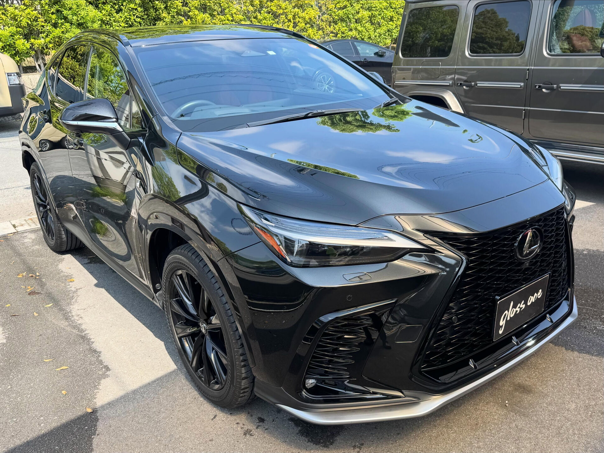 レクサスNX350hに、ボディーガラスコーティングとカーフィ